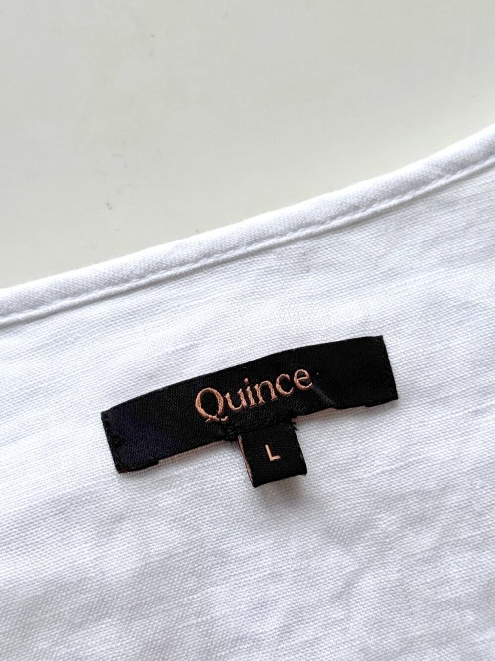 QUINCE White 100% European Linen Tiered A-Line Maxi Dress, Size L - Picture 12 of 14